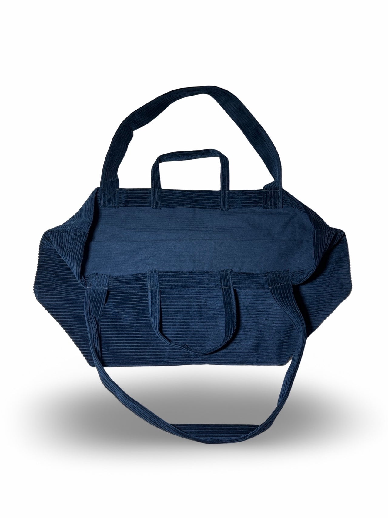 Navy Blue Corduroy Tote