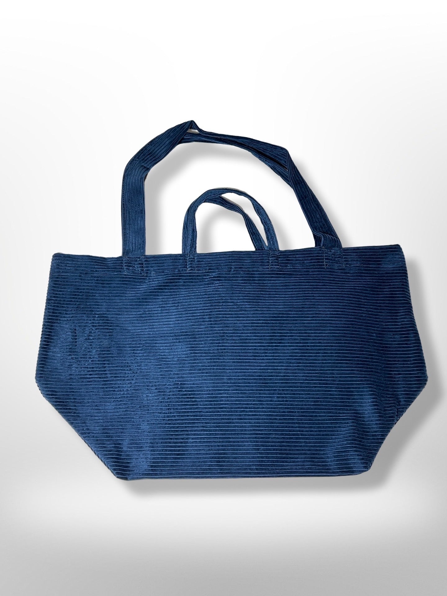 Navy Blue Corduroy Tote