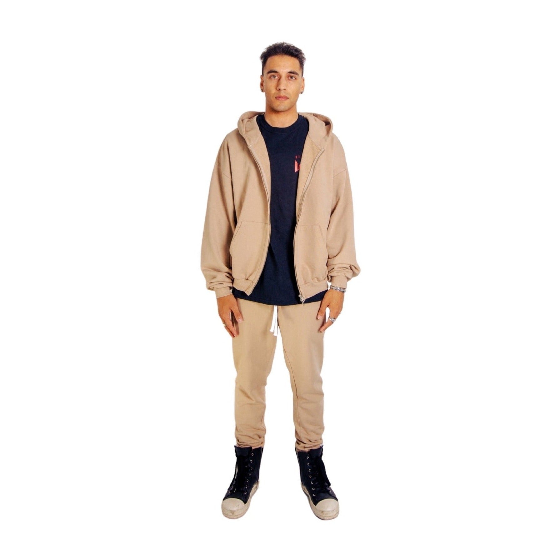 Comfort Zipped Hoodie  (Sand)